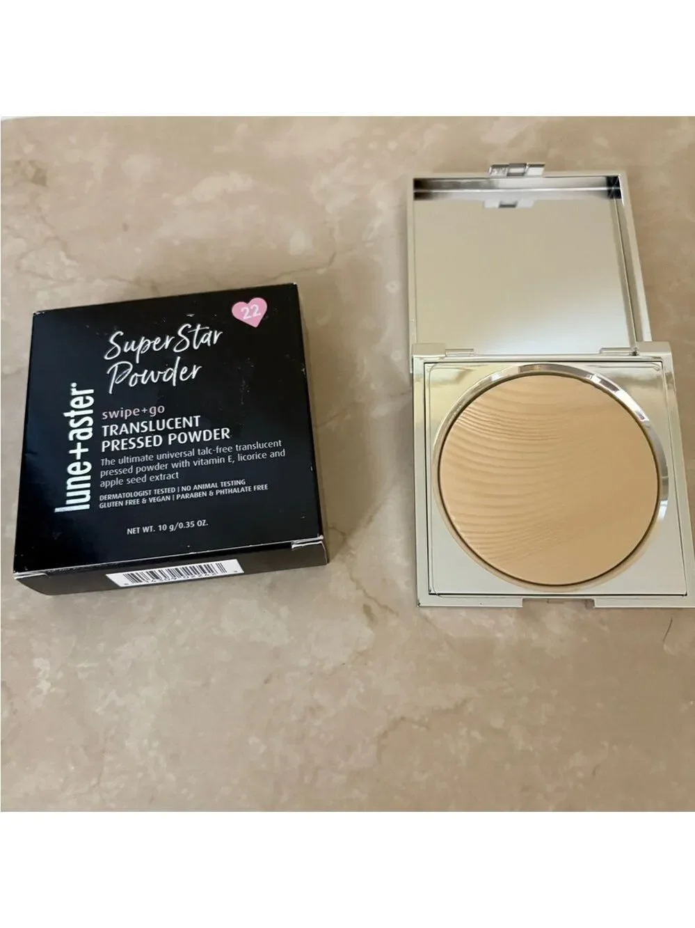 lune+aster Super Star Powder swipe+go Translucent Pressed Powder NIB